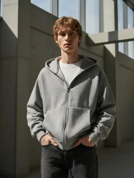 Տաքացված zip-hoodie սվիտշոտ՝ խավով